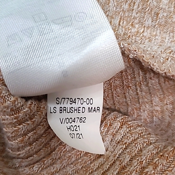 Banana Repubilc Brushed Marled Mock Neck Sweatshirt Tan Camel Size Small - Picture 9 of 9